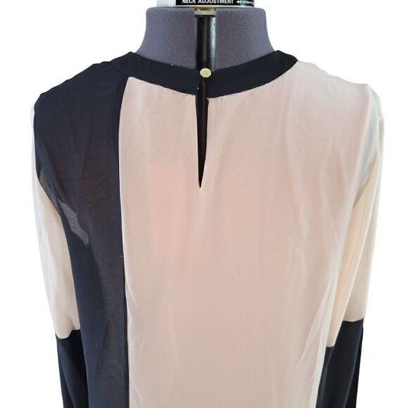 CalvināKleināPinkĀ ColorāBlockāLongāSleeveāBlouseāSzāM - Picture 5 of 13